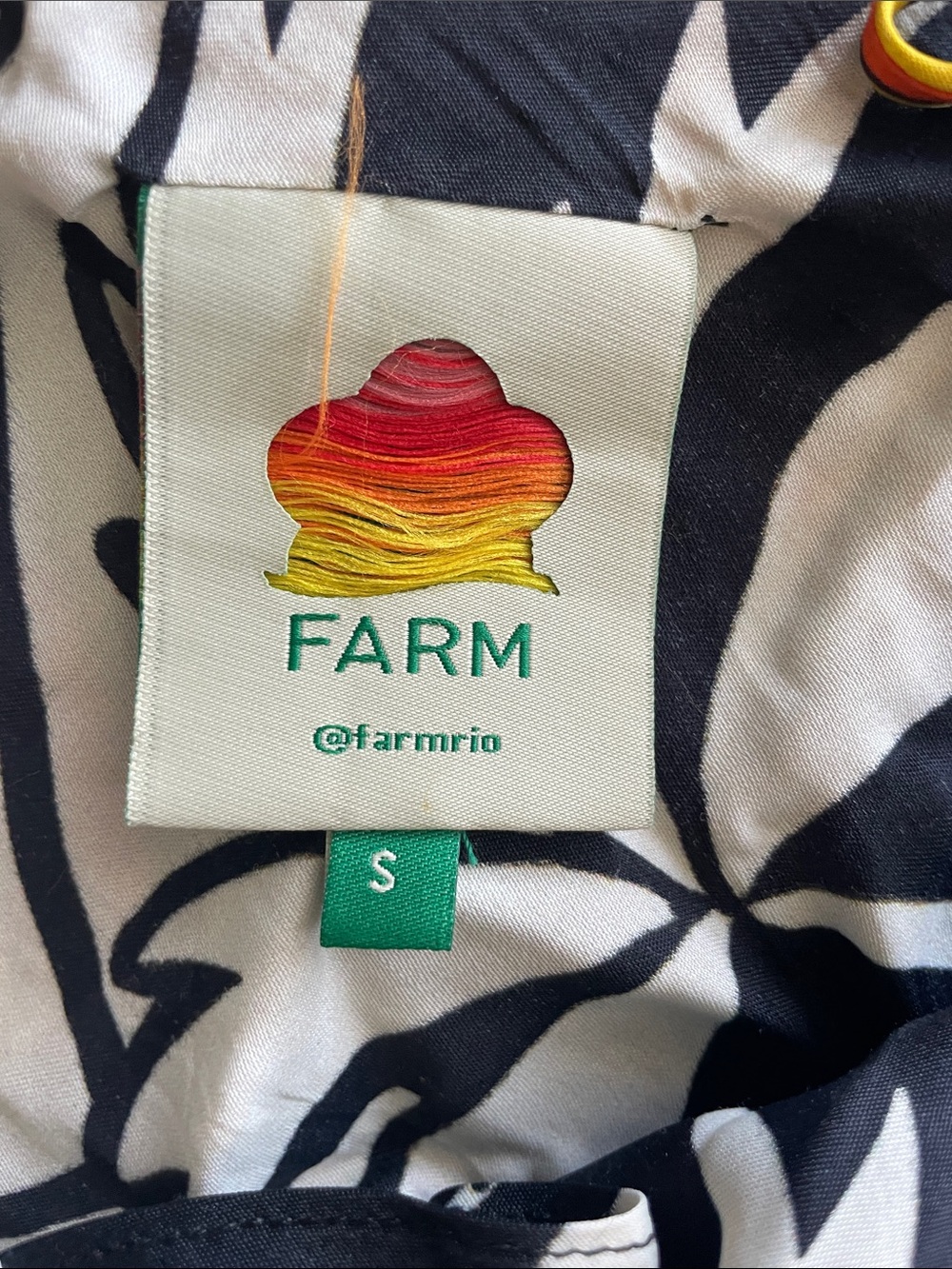 FARM Rio Black Maxi Dress with Cream Floral and Rainbow Motifs - Picture 2 of 6